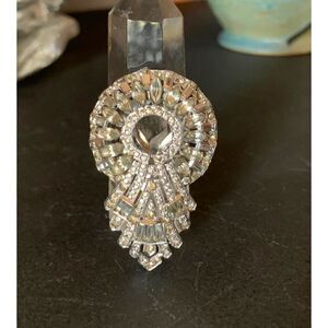 Vintage Rhinestone Art Deco Dress Clip, Unmarked, DISCOUNTED